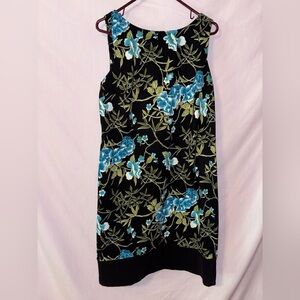 AB Studio Black Dress with Blue Floral Design